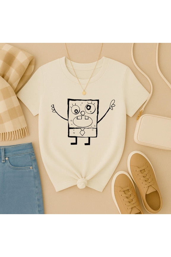 DoodleBob Tee – Funny Hand-Drawn Sponge T-Shirt for 2000s, Meme Lovers & Cartoon Fans | Mee Hoy Minoy Chaos Vibes