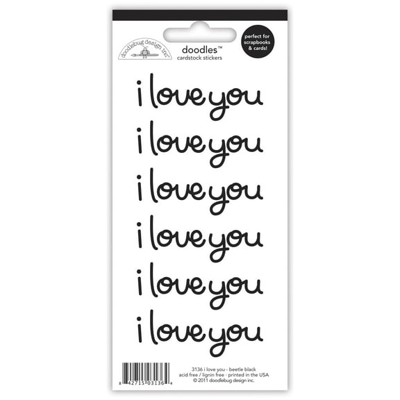 Doodlebug Beetle Black I Love You