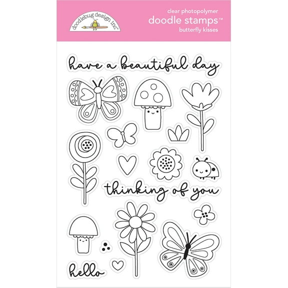 Doodlebug Clear Doodle Stamps-Butterfly Kisses