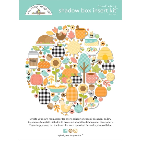 Doodlebug Design Shadow Box Insert Kit-Farmhouse