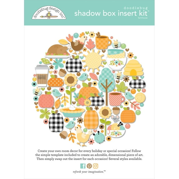 Doodlebug Design Shadow Box Insert Kit-Farmhouse