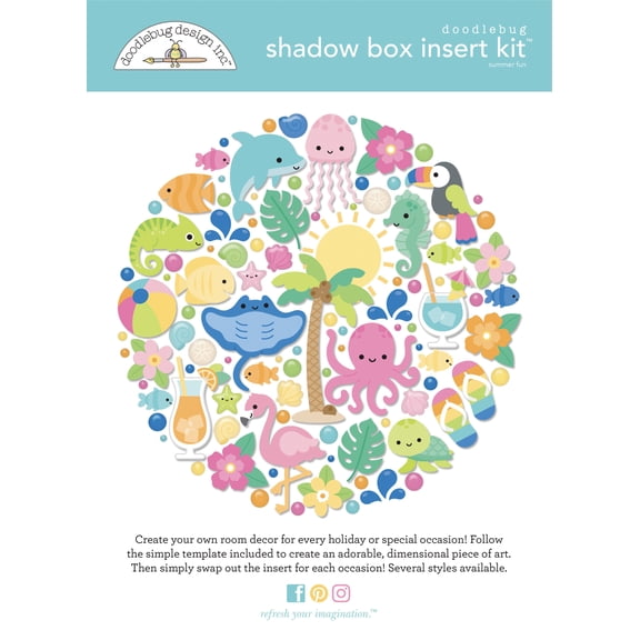 Doodlebug Design Shadow Box Insert Kit-Summer Fun