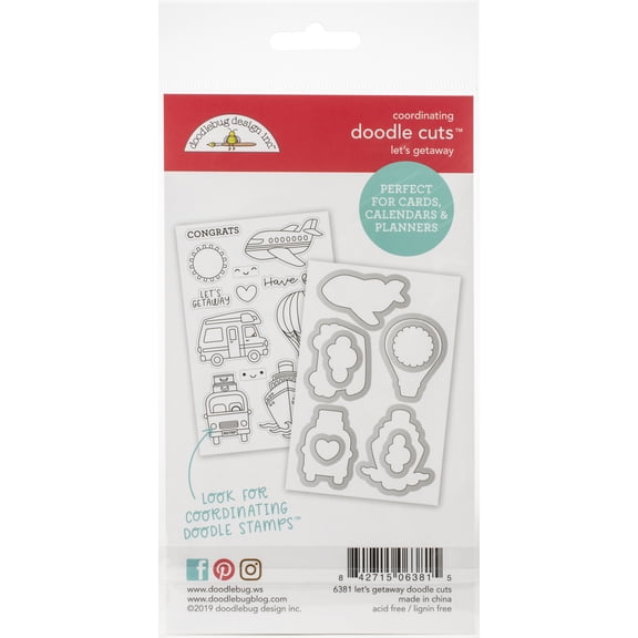Doodlebug Doodle Cuts Dies-Let's Getaway, I Heart Travel