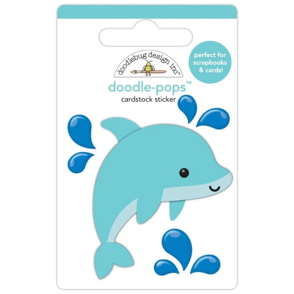 Doodlebug Doodle-Pops 3D Sticker-Donnie Dolphin, Summer Fun