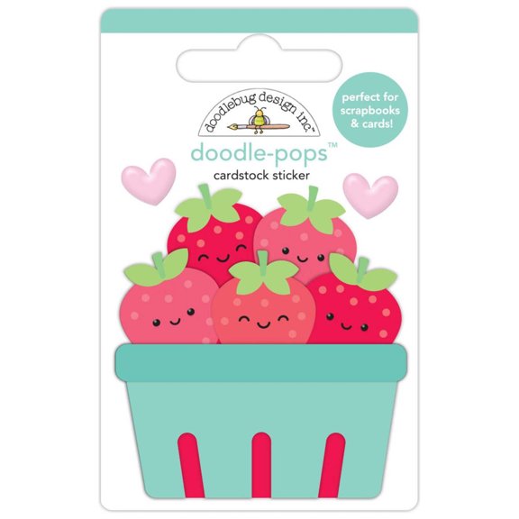 Doodlebug Doodle-Pops 3D Sticker-Berry Basket, Berry Sweet
