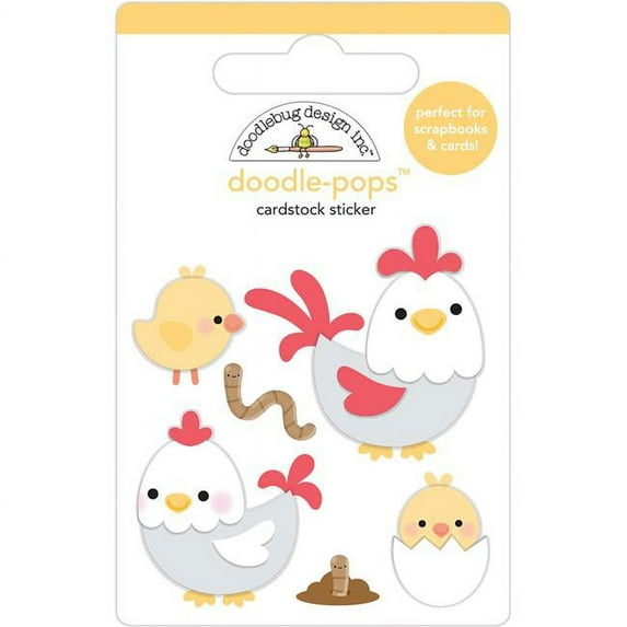 Doodlebug Doodle-Pops 3D Stickers-Hen & Chicks