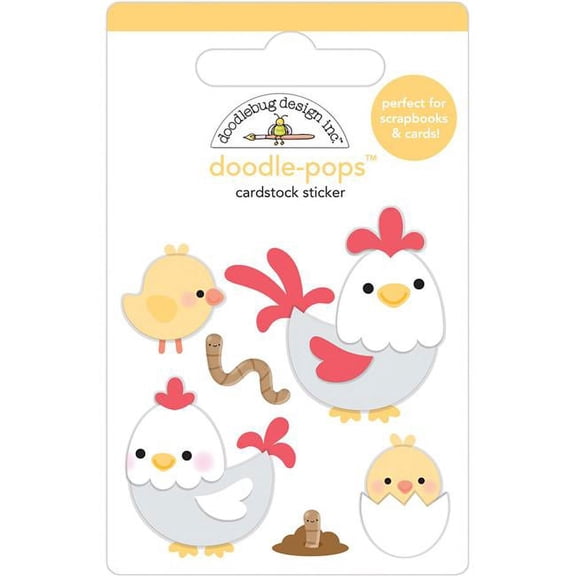 Doodlebug Doodle-Pops 3D Stickers-Hen & Chicks