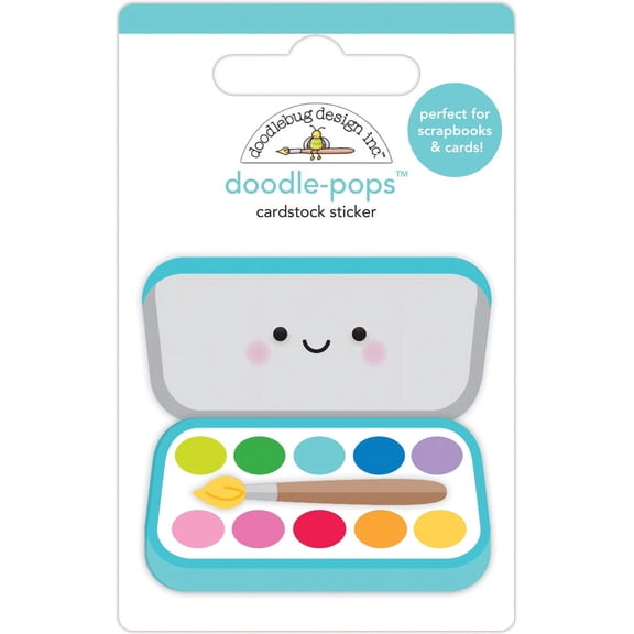 Doodlebug Doodle-Pops 3D Stickers-Paint Box, School Days