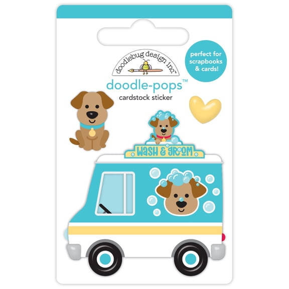 Doodlebug Doodle-Pops 3D Stickers-Wash Wagon