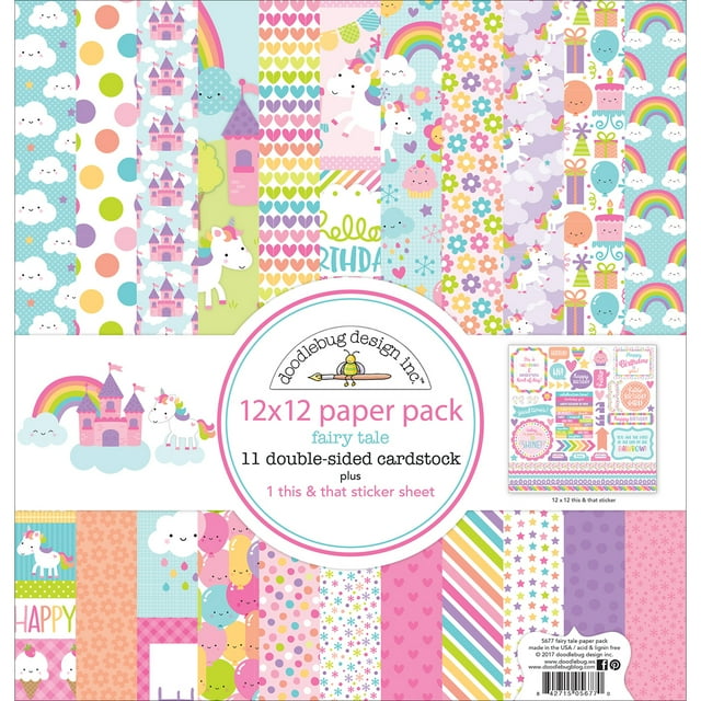 Doodlebug Double-Sided Paper Pack 12X12-Fairy Tales