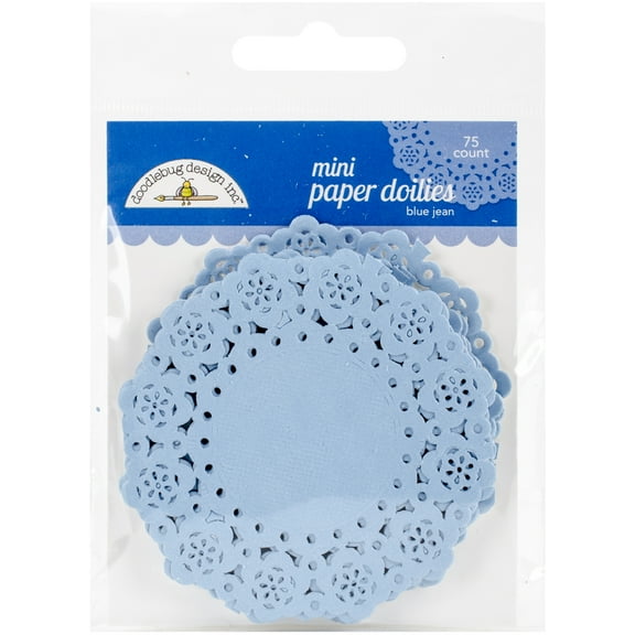 Doodlebug Mini Doilies 3" 75/Pkg-Blue Jean