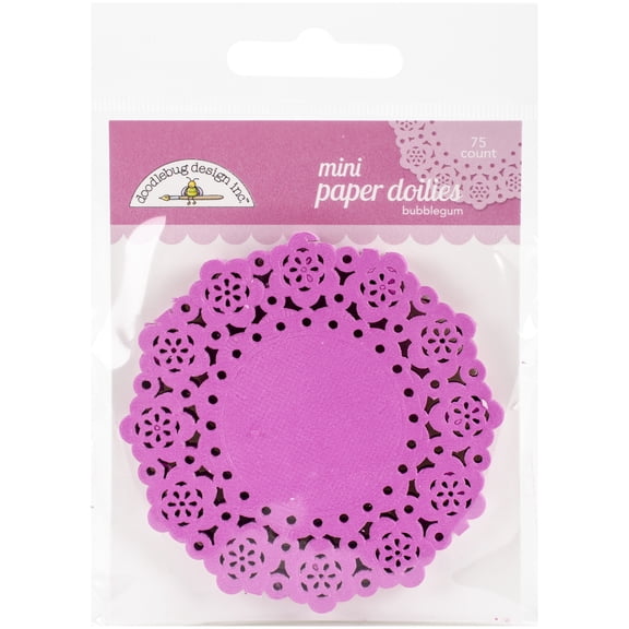 Doodlebug Mini Doilies 3" 75/Pkg-Bubblegum