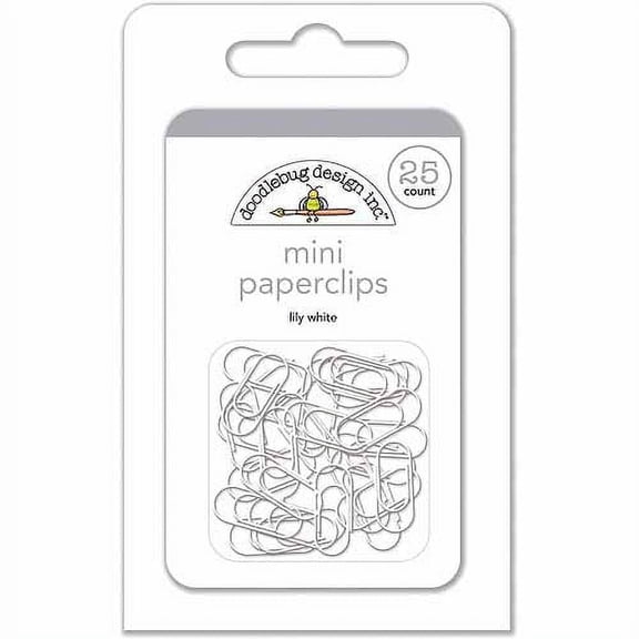 Doodlebug Mini Paperclips 25/Pkg-Lily White