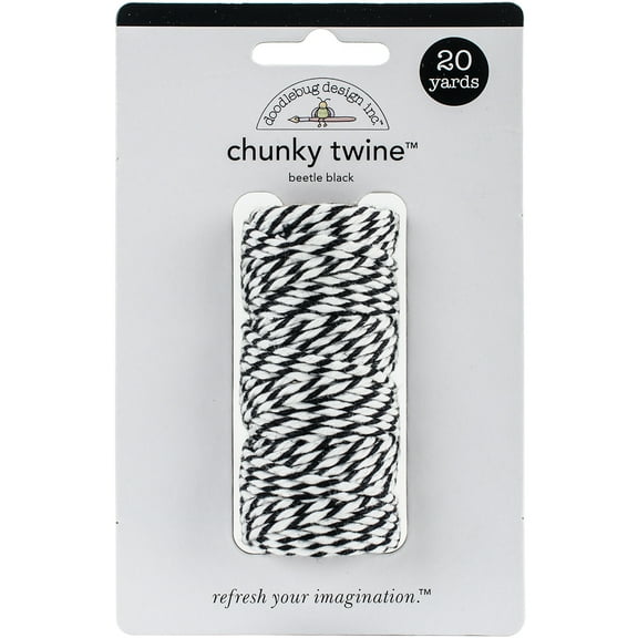 Doodlebug Monochromatic Chunky Twine 20yd-Beetle Black