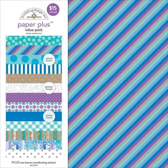Doodlebug Paper Plus Value Pack 12"X12"-Winter