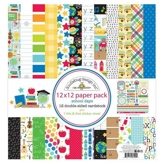 Doodlebug School Days Paper Pack 12x12