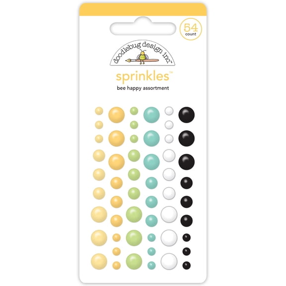 Doodlebug Sprinkles Adhesive Enamel Assortment-Bee Happy
