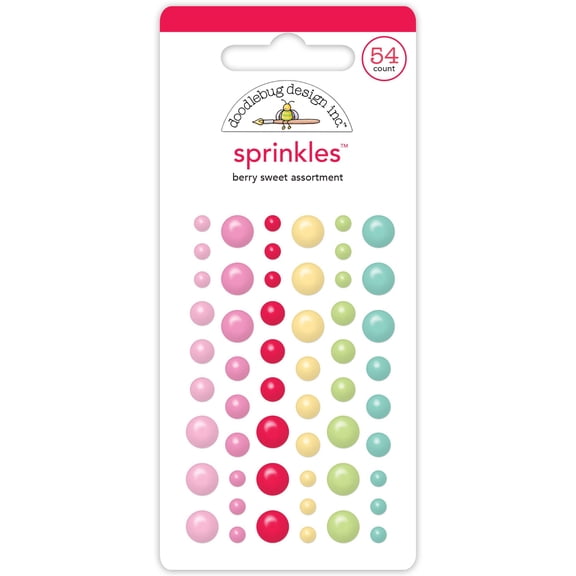 Doodlebug Sprinkles Adhesive Enamel Assortment-Berry Sweet