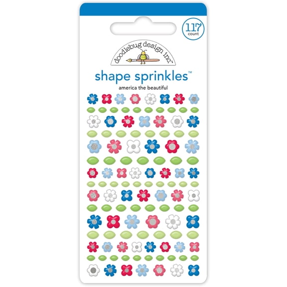 Doodlebug Sprinkles Adhesive Enamel Shapes-America The Beautiful, Hometown USA