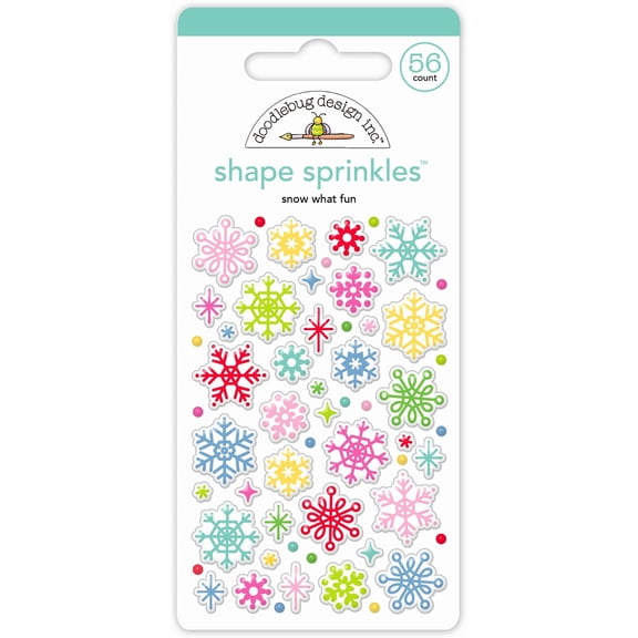 Doodlebug Sprinkles Adhesive Glossy Enamel Dots-Snow What Fun