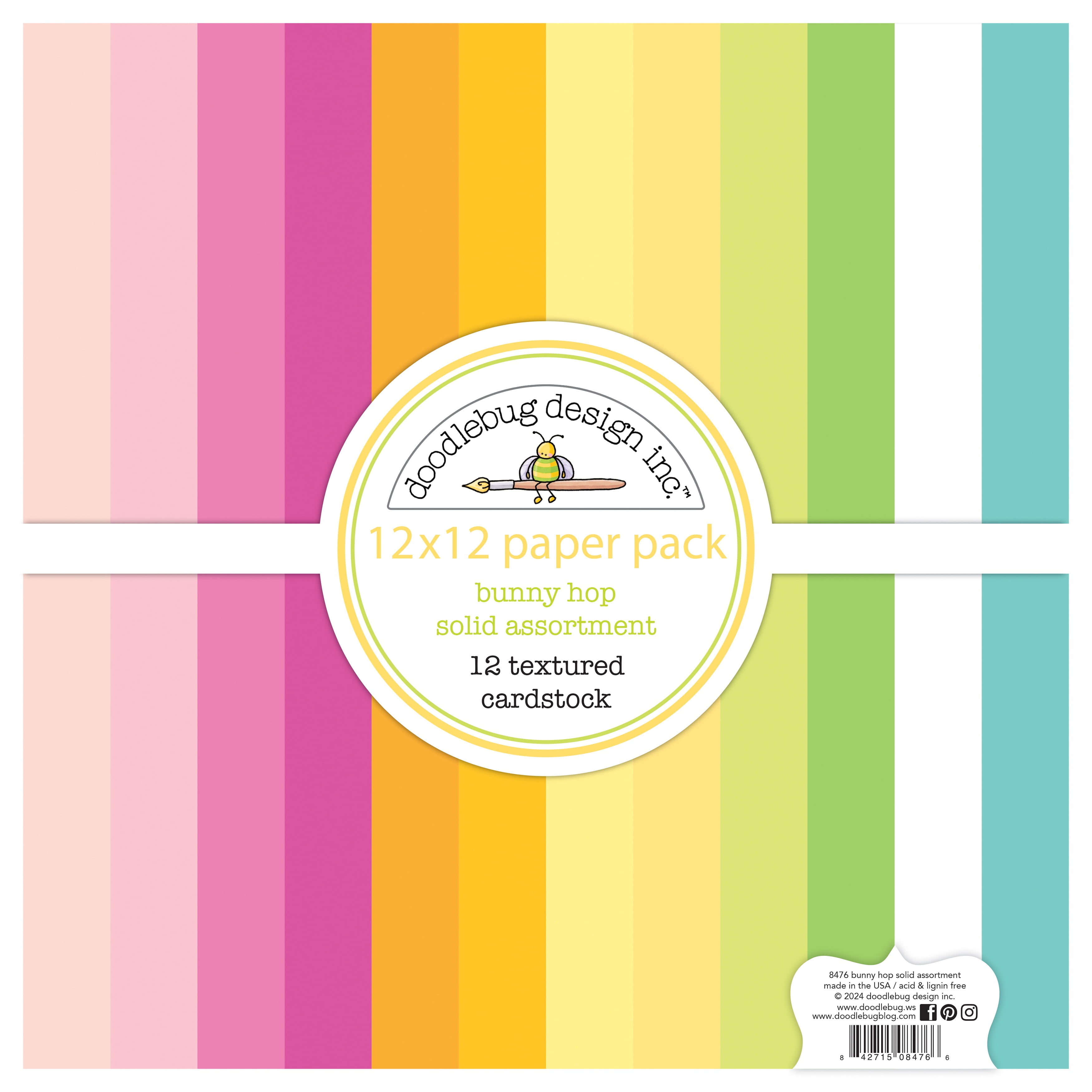 Doodlebug Textured Double-Sided Cardstock 12"X12"-Bunny Hop