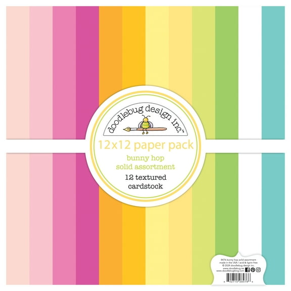 Doodlebug Textured Double-Sided Cardstock 12"X12"-Bunny Hop