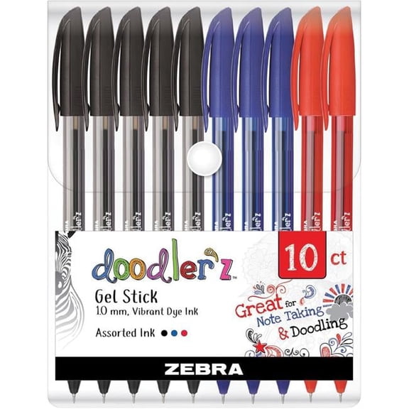 Doodlerz Gel Stick Pens - Blue Ink - Pack of 10