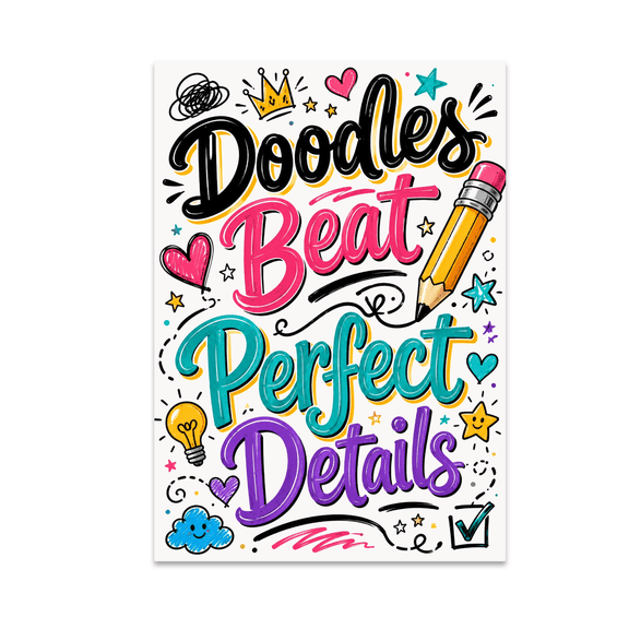 Doodles Beat Perfect Details Wall Art - Creative Studio Decor - 13x19 Poster Print