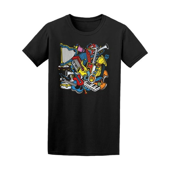 Doodles Of Various Instruments T-Shirt Men -Image by Shutterstock, Male Large