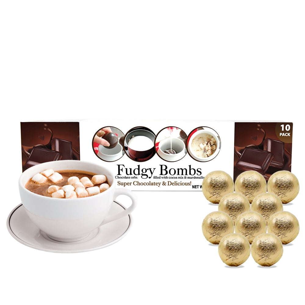 Doohickey Fudgy Bombs, Hot Chocolate Bombs Filled with Cocoa Mix and Marshmallows, Hot Cocoa Bombs Easy to Make, Super Chocolatey and Delicious Taste (10 Pack)