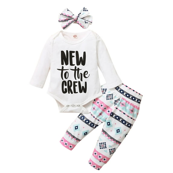 Dooleck Baby Clothes New to the Crew Bodysuit Halen Pant Female Outfit Sleepwear