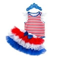 thumbnail image 1 of Dooleck Baby Girl 4th of July Outfit Infant Shirt Tops Shorts American Flag Clothes, 1 of 8