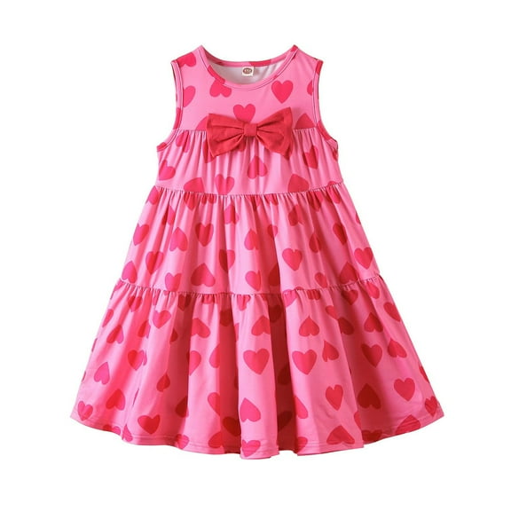 Dooleck Girls Sleeveless Casual Dresses School Part Dress Summer Sundress 1-10 Years