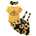 thumbnail image 1 of Dooleck Little Sister Outfit Infant Clothes Ruffle Onesies Sunflower Suspender Skirt, 1 of 8