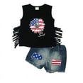 thumbnail image 1 of Dooleck Toddler Baby Girl 4th of July Outfit Shirts Top Shorts American Flag Clothes, 1 of 5