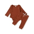 thumbnail image 1 of Dooleck Unisex Baby Clothes Outfit Ribbed Bodysuit Halen Pant Female Sleepwear, 1 of 6