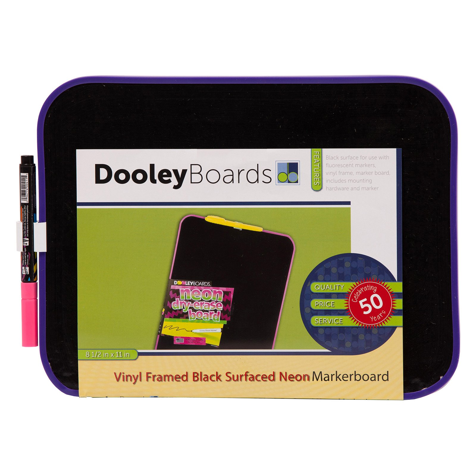 Dooley Boards 811NMBV Black & Neon Dry Erase Board