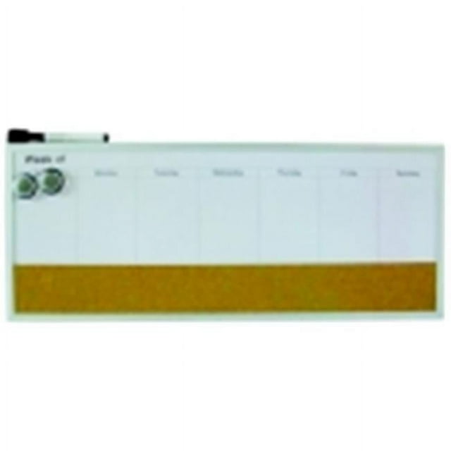 Dooley Boards One Week DryErase Calendar Board With Cork Strip 8 x