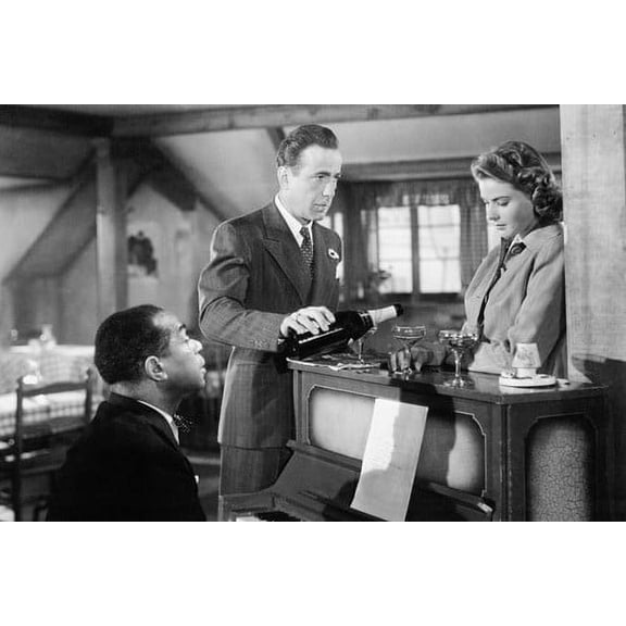 Dooley Wilson At Piano Ingrid Bergman Humphrey Bogart Casablanca 24x36 Poster