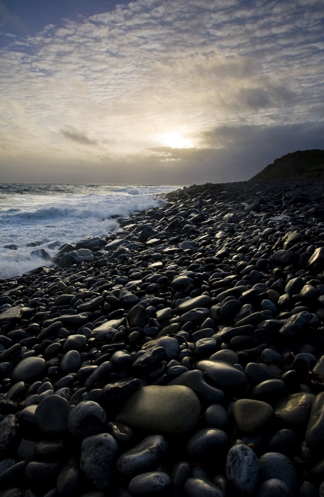Doolin County Clare Ireland Pebble Beach At Sunset Canvas Art - Peter McCabe Design Pics (11 x 17)