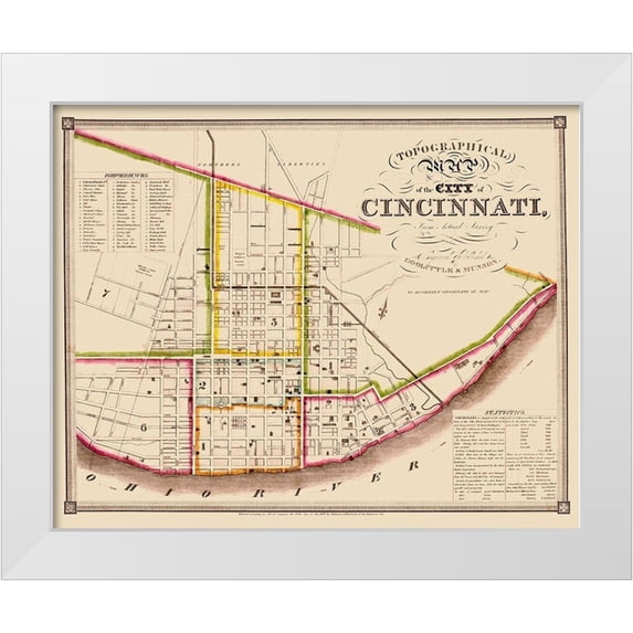 Doolittle 14x12 White Modern Wood Framed Museum Art Print Titled - Cincinatti Ohio - Doolittle 1871