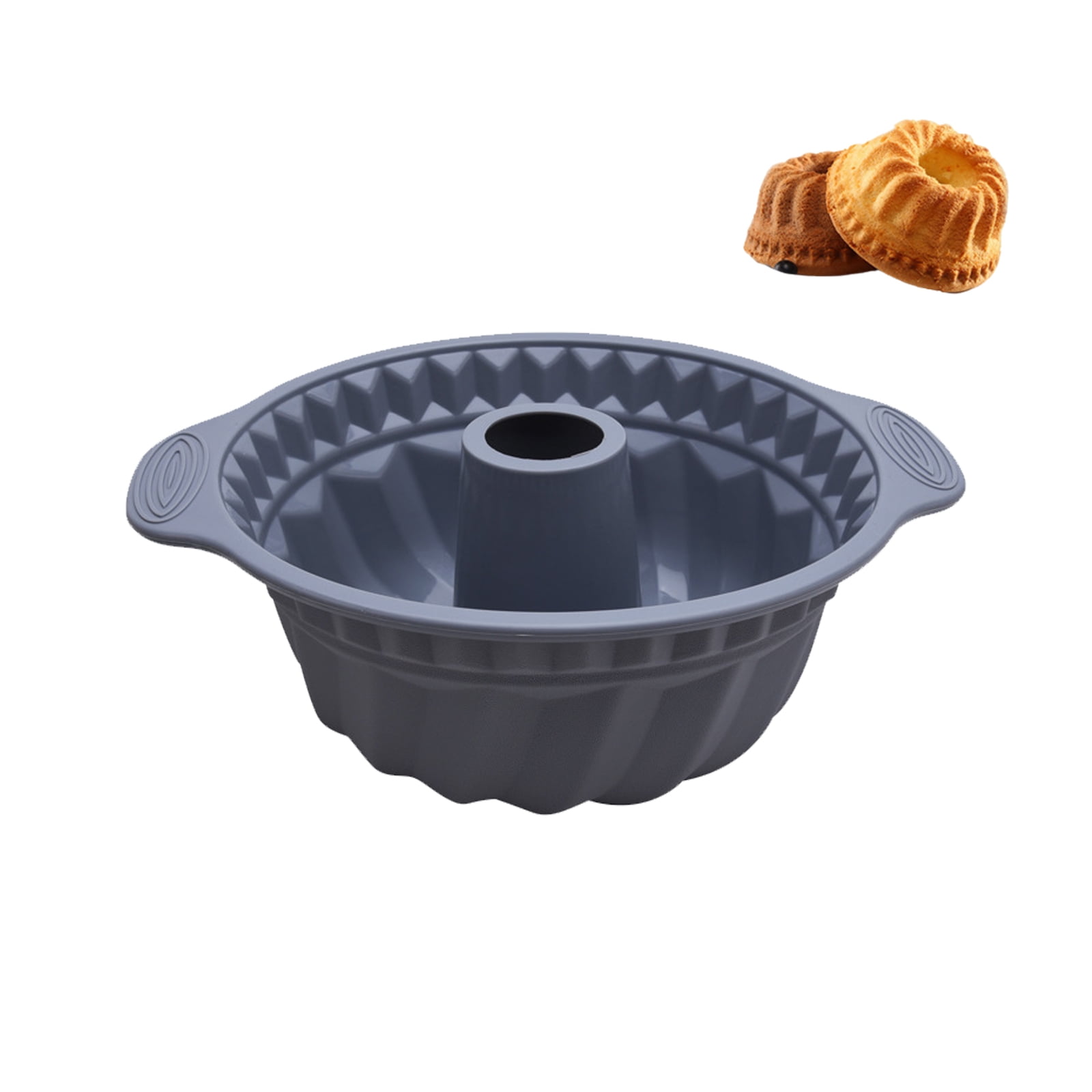 Doolland 9.5 in Silicone Cake Pan, Nonstick Bundt Pan with Sturdy