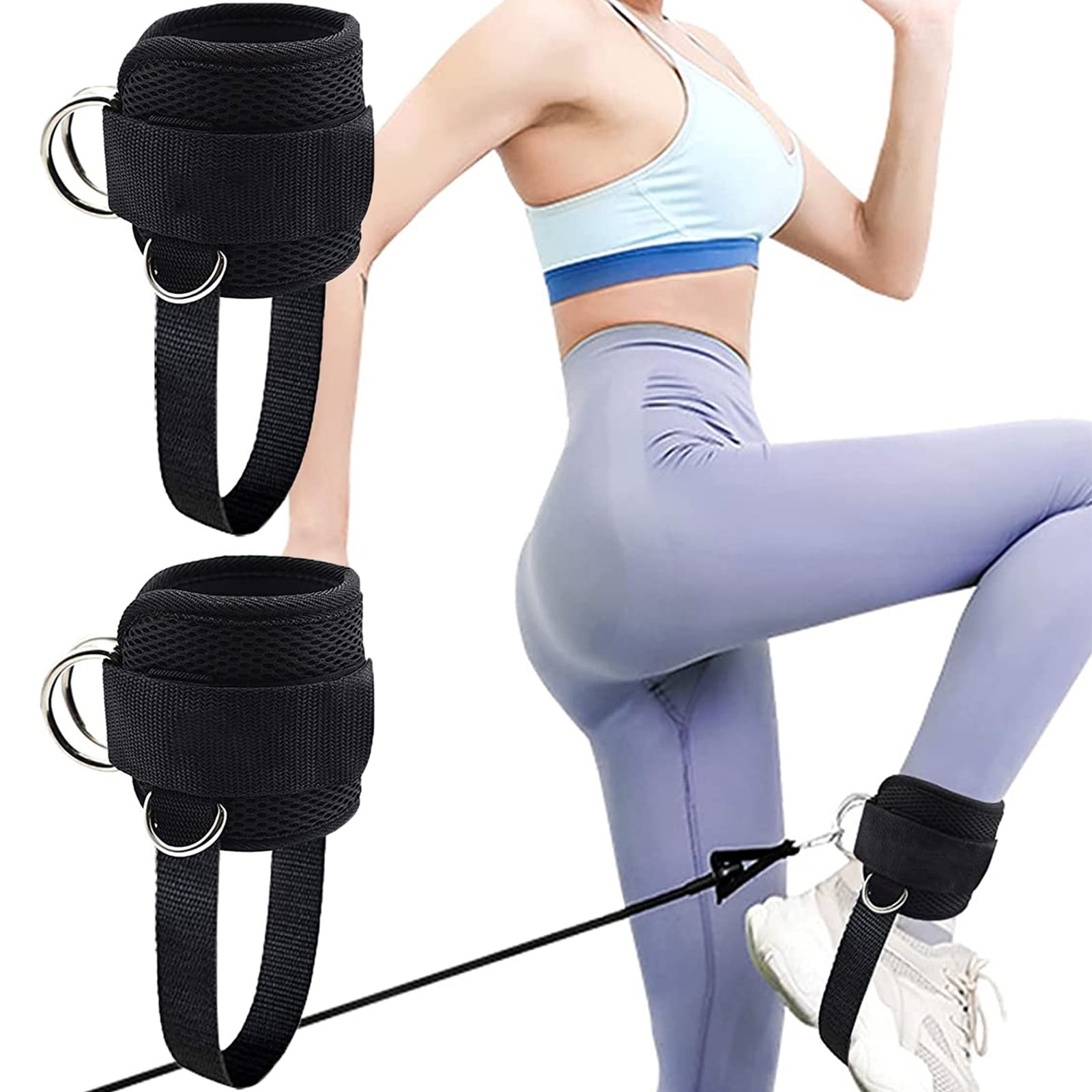 AOHO MOOON Ankle Strap for Cable Machine Attachments, Gym Accessories for  Women and Men, Neoprene Ankle Cuffs for glute Kickback, Leg Workouts ande