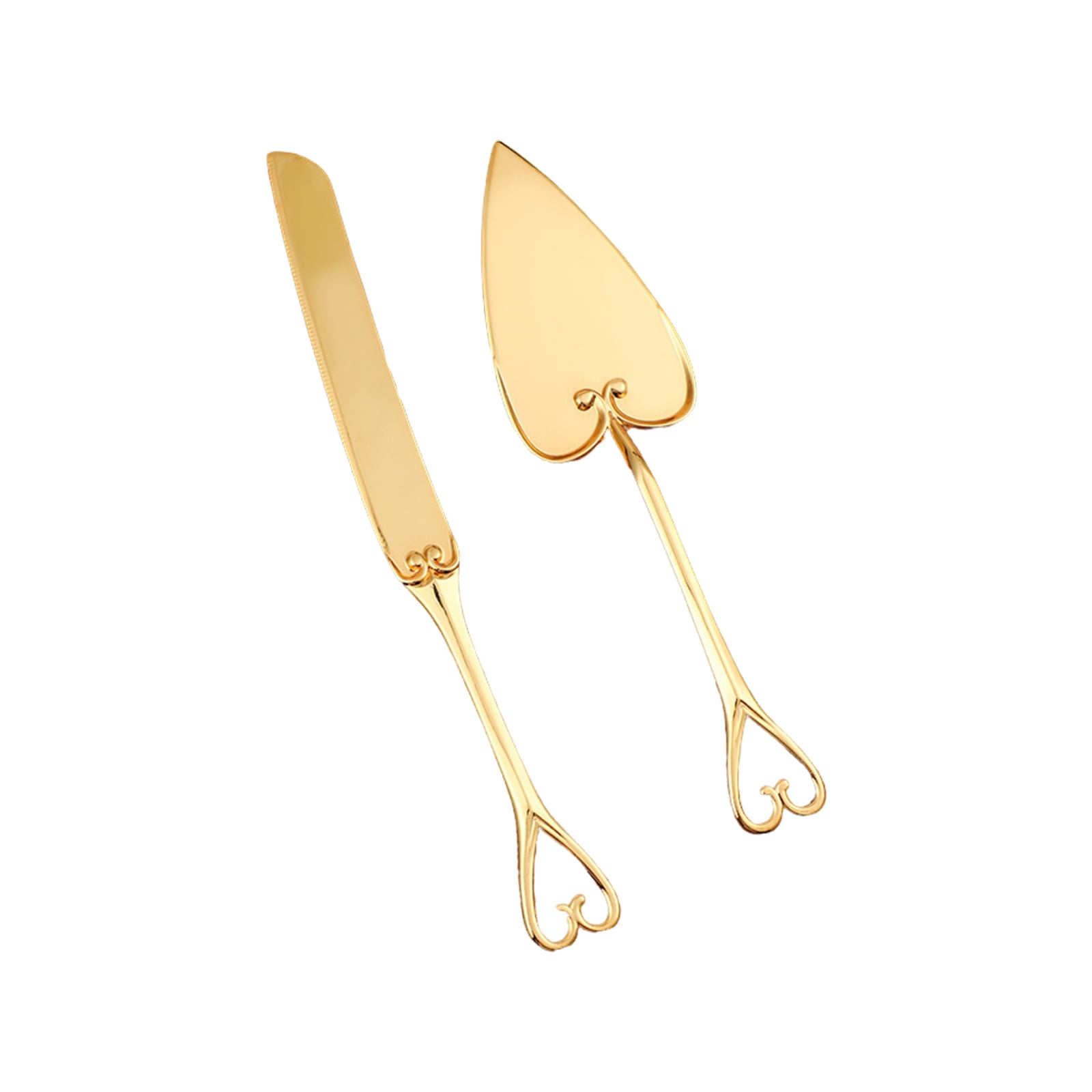 Doolland Wedding Cake Knife and Server Set, Personalized Gold Cake