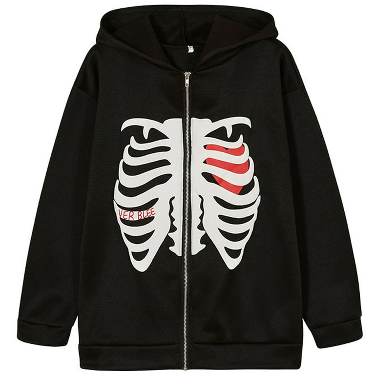 Ribcage zip up hoodie top