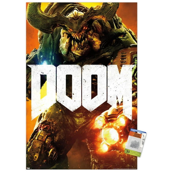 Doom - Cyber Demon Wall Poster with Pushpins, 22.375" x 34"