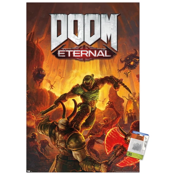 Doom Eternal - Marauder Wall Poster with Pushpins, 22.375" x 34"