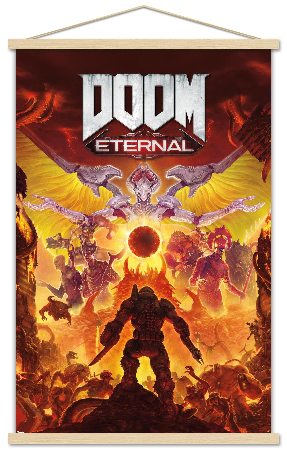 Doom Design Frame Doom Eternal - Maykr Wall Poster with Magnetic Frame, 22.375