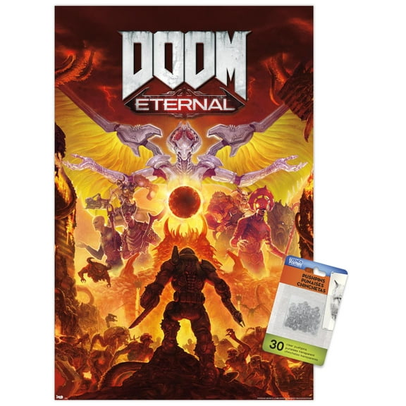 Doom Eternal - Maykr Wall Poster with Push Pins, 14.725" x 22.375"
