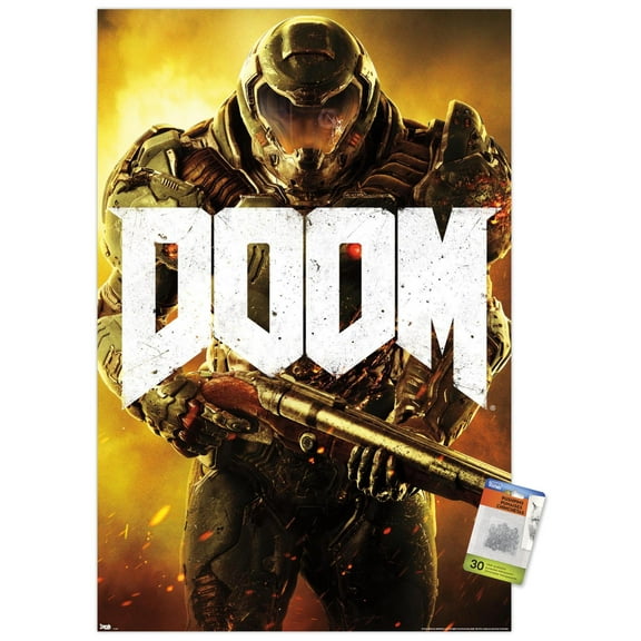 Doom - Marine Wall Poster with Pushpins, 22.375" x 34"